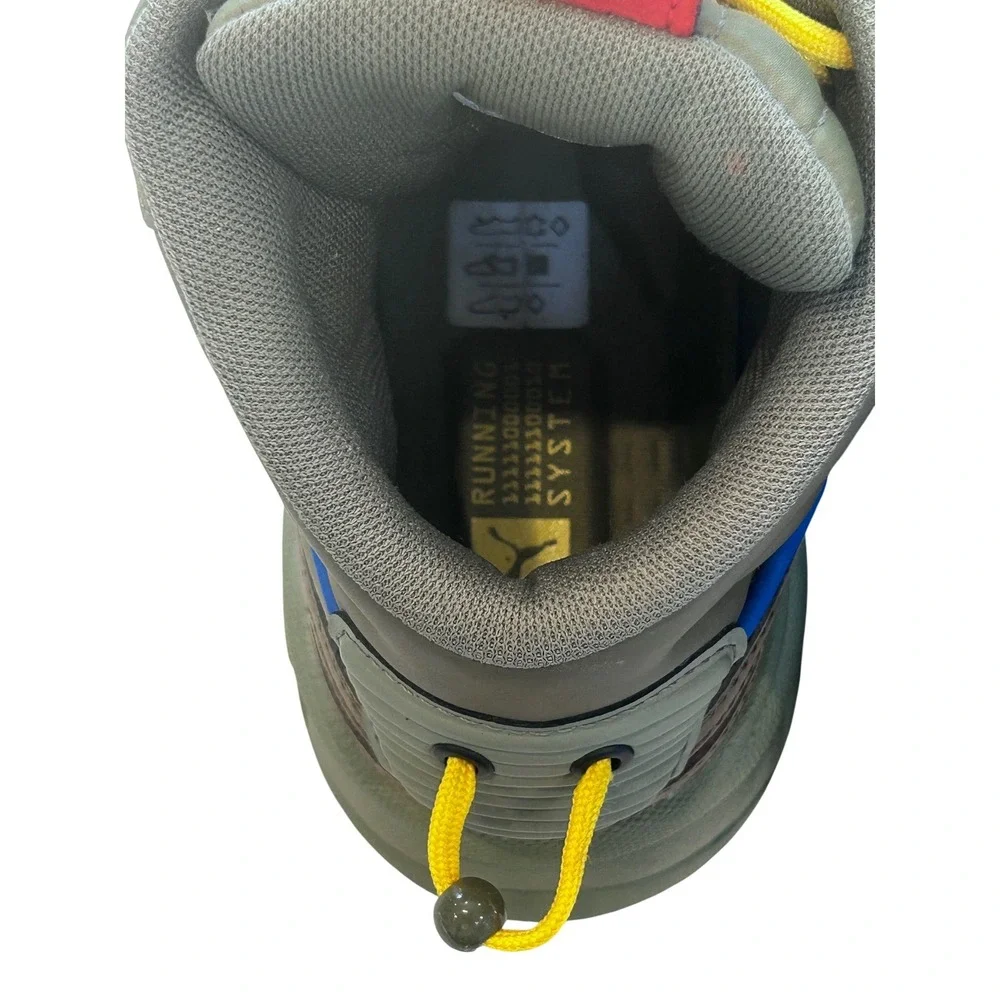 Puma RS-X Midtop Sneakers Mens Olive Green Grey Yellow High Top 373059-01‎